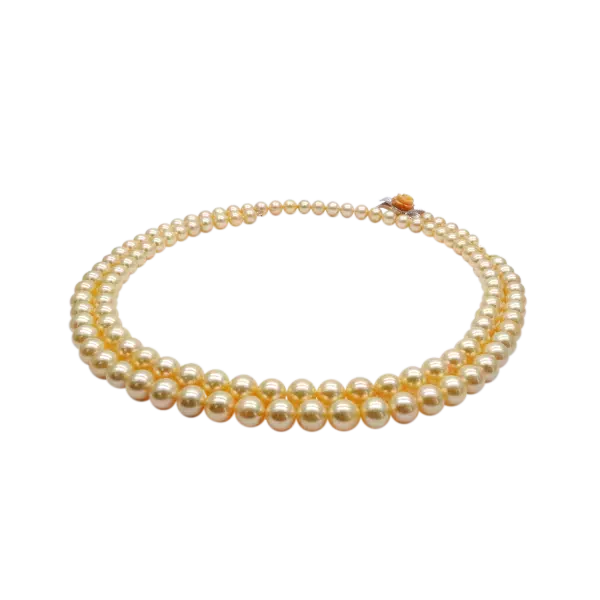 Yellow Akoya Pearl Long Necklace N42