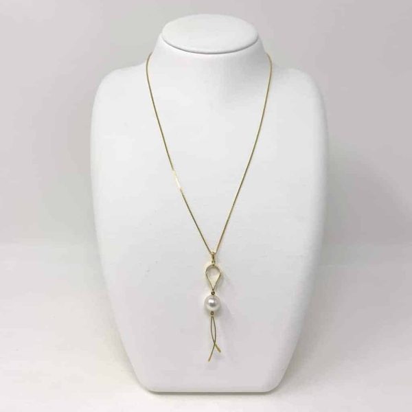 White Akoya Pearl Gold Pendant (P81) - Image 2