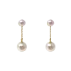 White Akoya Pearl Gold Earrings (E92)