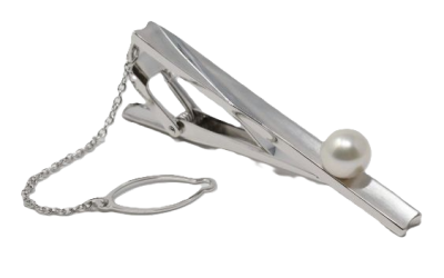 White Akoya Pearl Silver Tie Pin (S1)