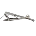 White Akoya Pearl Silver Tie Pin (S1)