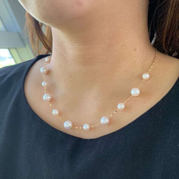 A-B Akoya Pearl Station Necklace Design