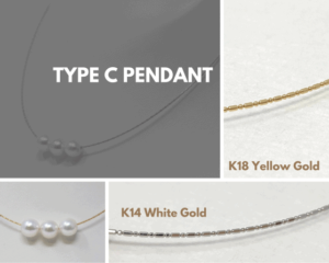 Type C Pendant with K18 or KW14 Gold