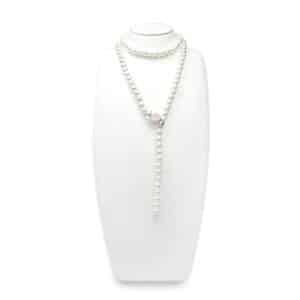 Pink Akoya Pearl Long Strand Necklace (N102)