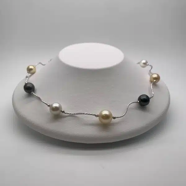 White Gold Black South Sea Pearl Necklace (N103) - Image 6