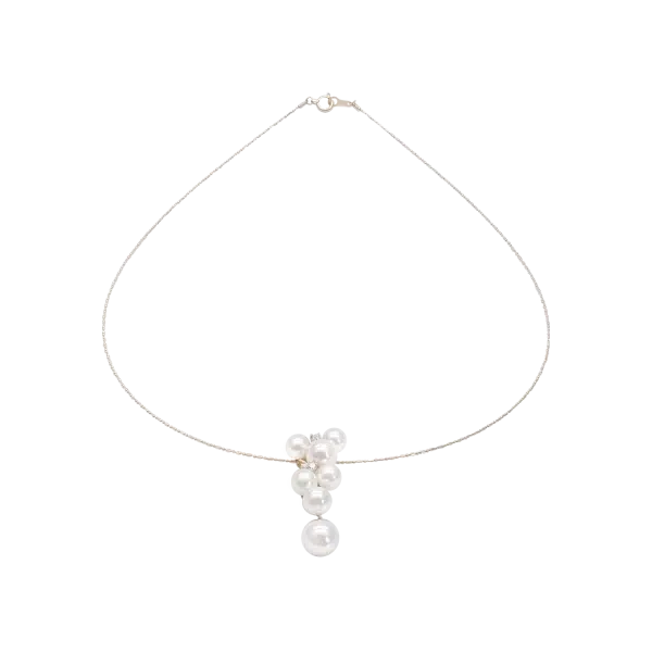 White Akoya Pearl Gold Diamond Pendant (P200)