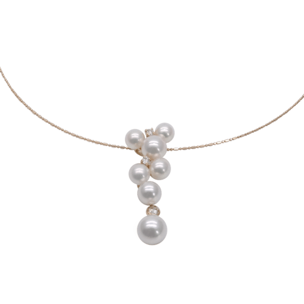 Akoya Pearl Diamond K18 Gold Pendant P200