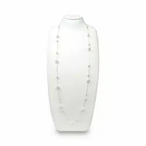White Akoya Pearl Long Station Necklace (N109)
