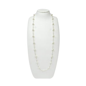 Akoya Pearl Necklace K18 Gold Station Necklace N104