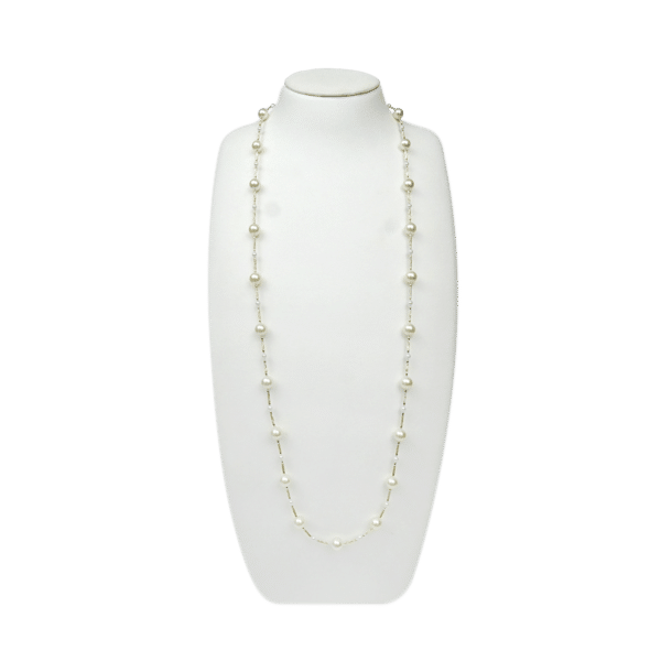 Akoya Pearl Necklace K18 Gold Station Necklace N104