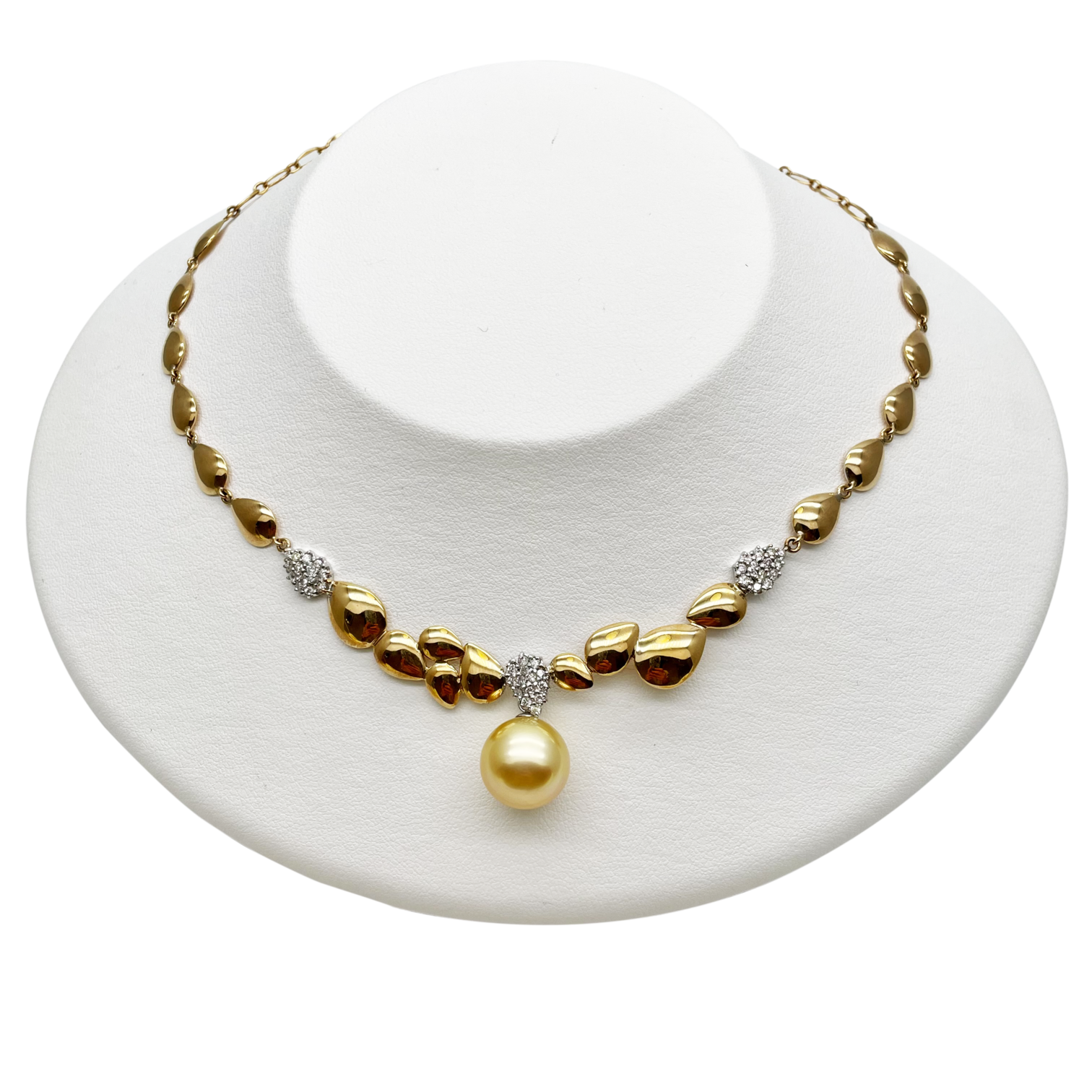 Gold South Sea Pearl Choker Necklace 