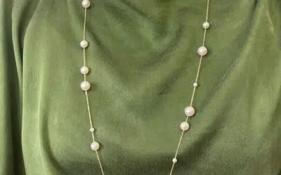 White Akoya Pearl Long Station Necklace (N109)
