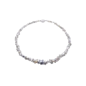 Gold Silver South Sea Keshi Pearl Choker Strand Necklace (N110)