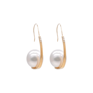 South Sea White Diamond K18 Gold Earring E216