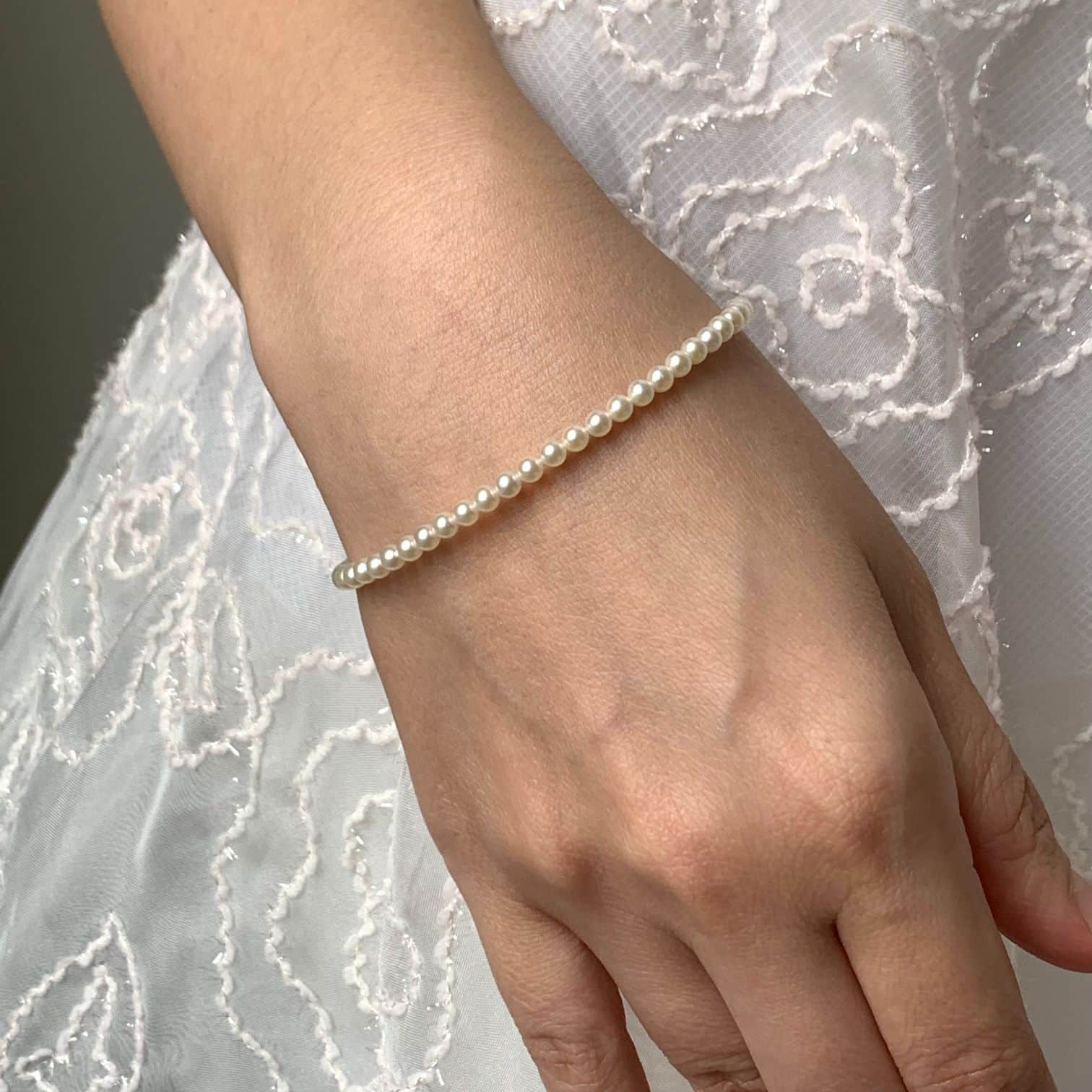 AB021 (AAA 7-7.5mm Japanese Akoya Saltwater Pearl Bracelet diamond clasp )  - pacific pearls international