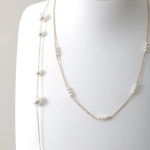 MAIKO Brand Akoya Pearl Station Necklace