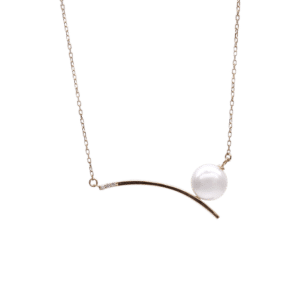 White Akoya Pearl Gold Diamond Pendant (P207)