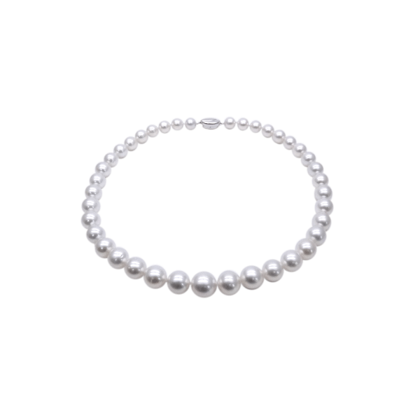 White Akoya Pearl Choker Strand Necklace (N114)