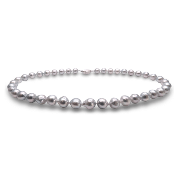 Grey Akoya Baroque Pearl Choker Strand Necklace (N112)