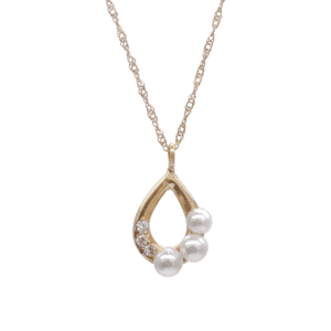 Shizuku White Baby Akoya Pearl Gold Pendant (P209)