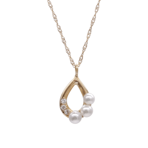 Shizuku White Baby Akoya Pearl Gold Pendant (P209)