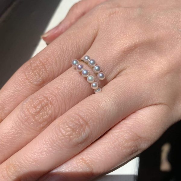 White Akoya Pearl Gold Ring (R51) - Image 2