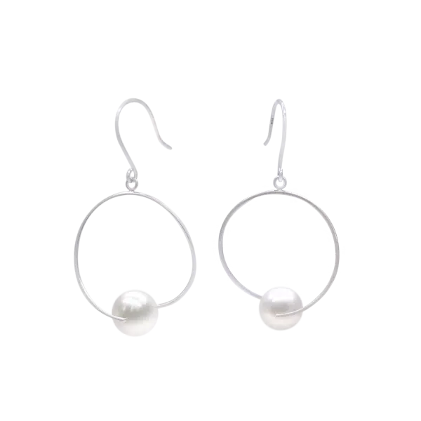 White Akoya Pearl White Gold Earring E222