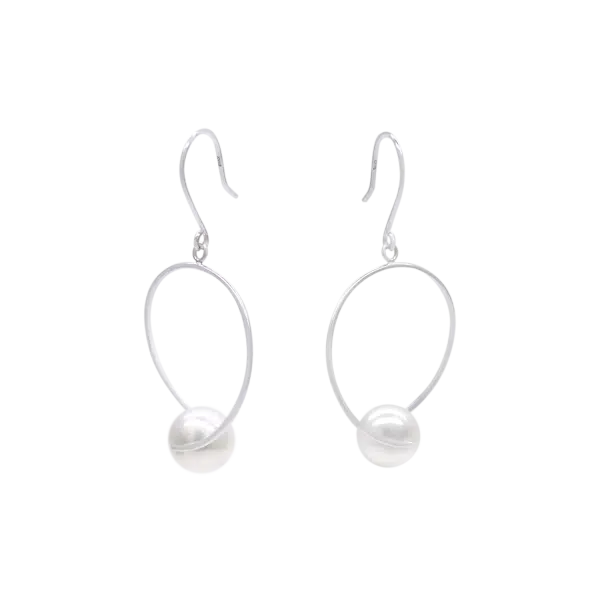 White Akoya Pearl White Gold Earring E222