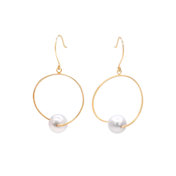 White Akoya Pearl White Gold Earring E222