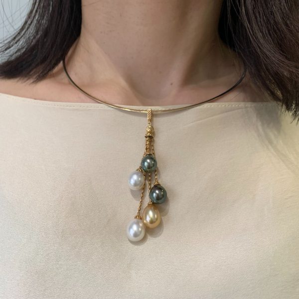 Shizuku Teardrop South Sea Pearl Gold Pendant (P212) - Image 2
