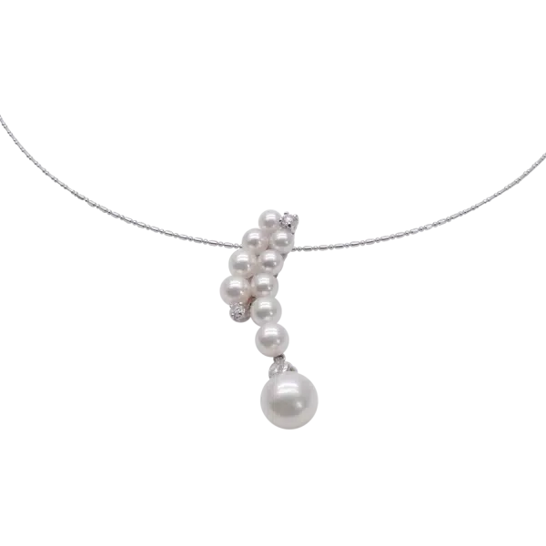 Akoya Pearl Diamond White Gold Pendant P57