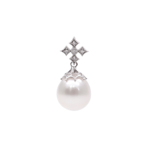 White South Sea Pearl White Gold Diamond Pendant (P211)