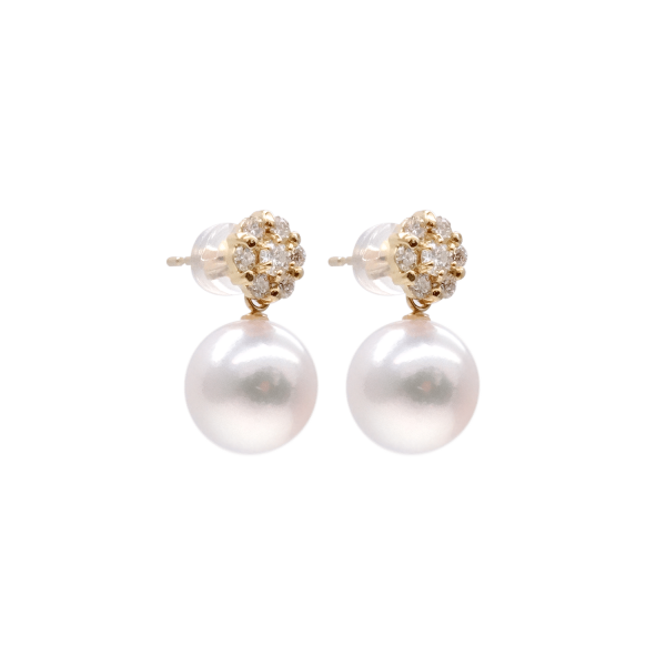 Akoya Pearl Diamond K18 Gold Earring E228