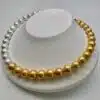 Gold White South Sea Pearl Choker Strand Necklace (N117) - Image 8