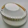 Gold White South Sea Pearl Choker Strand Necklace (N117) - Image 9