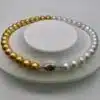 Gold White South Sea Pearl Choker Strand Necklace (N117) - Image 7