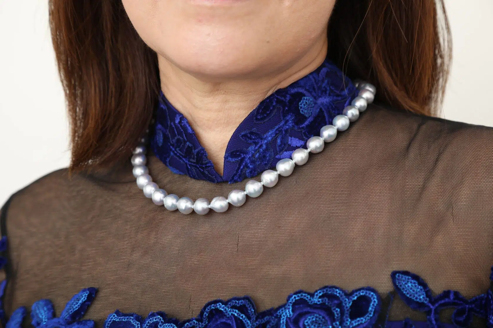Pearl Jewelry and Cheongsam Long Dresses