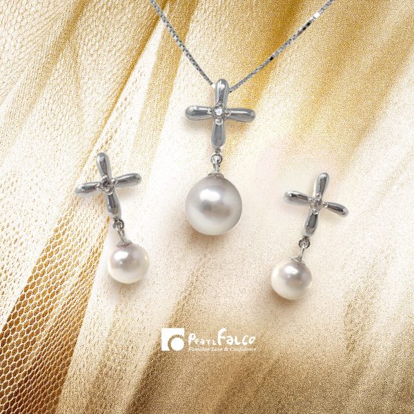 Akoya Pearl Earring & Akoya Pearl Pendant Set C
