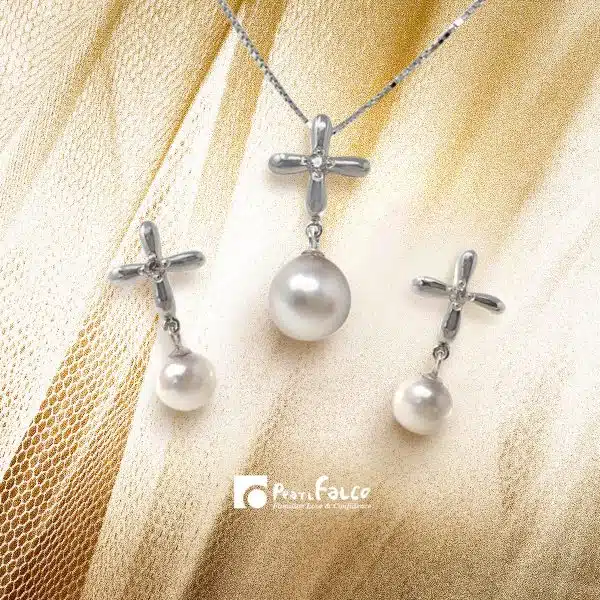 Akoya Pearl Earring & Akoya Pearl Pendant Set C