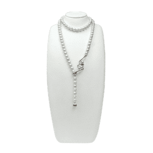 Blue Akoya Natural Color Pearl Long Necklace N122