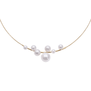 White Akoya Pearl Gold Pendant (P221)