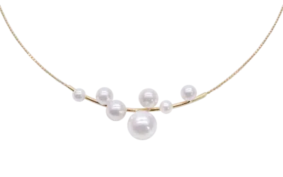 White Akoya Pearl Gold Pendant (P221)