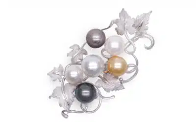 South Sea Pearls Silver ‘Garden’ Pin (B54)