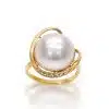 Mabe Pearl Ring With Diamonds (R56)