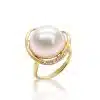 Mabe Pearl Ring With Diamonds (R56) - Image 2