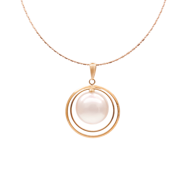 White Mabe Pearl Yellow Gold Pendant (P222)