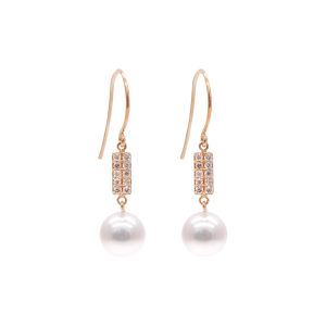 White Akoya Pearl K18 Gold Earring E239