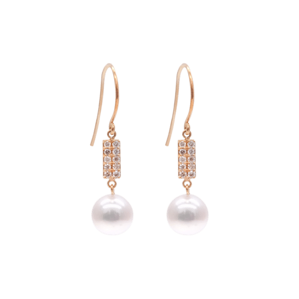 White Akoya Pearl K18 Gold Earring E239