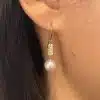 Tennis Akoya Pearl Diamond Earrings - E239 - Image 5