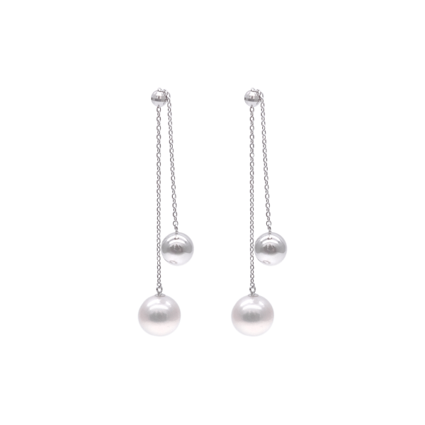 White Akoya Pearl Earrings (E241) - Image 2
